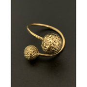 18K Gold Ring Size 5 Balls Double Orb 1.28 grams - Rafant